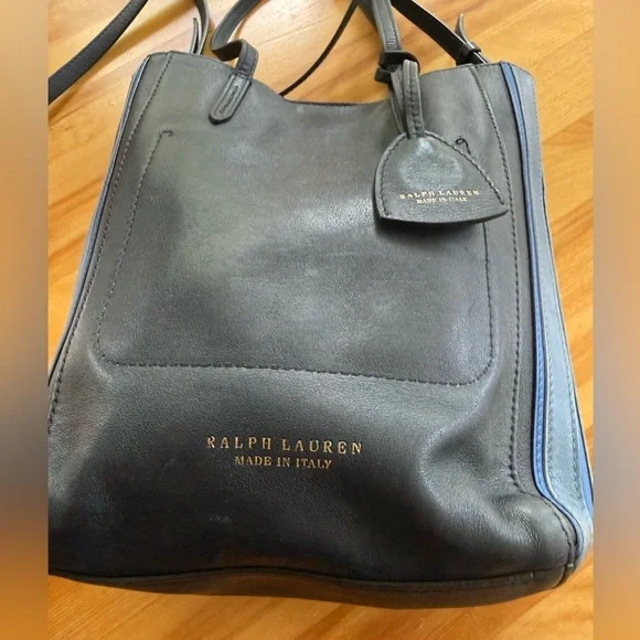 Ralph Lauren Purple Label Mini Modern Tote in Navy calfskin leather - Picture 2 of 13